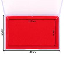 得力9864方形快干印台塑料透明外壳印泥油财务办公用品红色蓝色盖章方盒办公财务